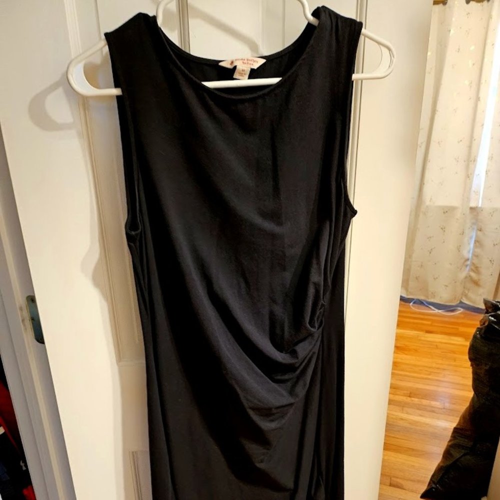 Brooks Brother Red Fleece Gathered Waist Dress, Black , Medium